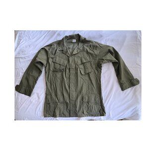 Military Fatigue Rip-Stop Shirt- Olive Drab  (Large Long)